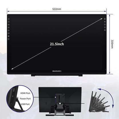 GAOMON PD2200 21.5-Inch Full-Laminated Drawing Tablet with Stand