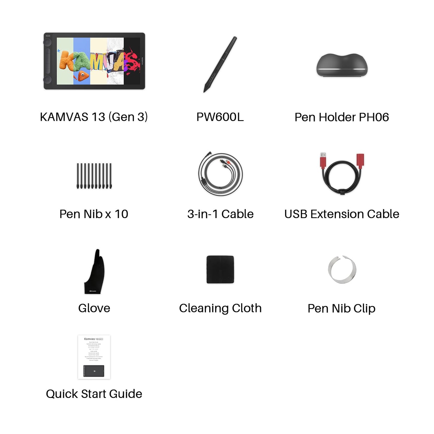 HUION Kamvas 13 Gen 3 Full-Laminated Drawing Tablet with Dual Dials