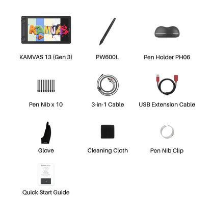 HUION Kamvas 13 Gen 3 Full-Laminated Drawing Tablet with Dual Dials