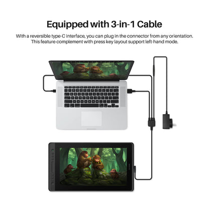 HUION Kamvas Pro 16 Anti-Glare Graphics Drawing Tablet Display