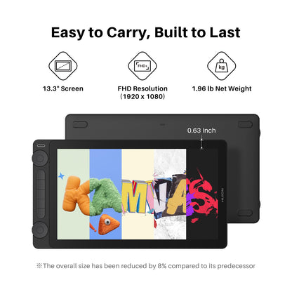 HUION Kamvas 13 Gen 3 Full-Laminated Drawing Tablet with Dual Dials