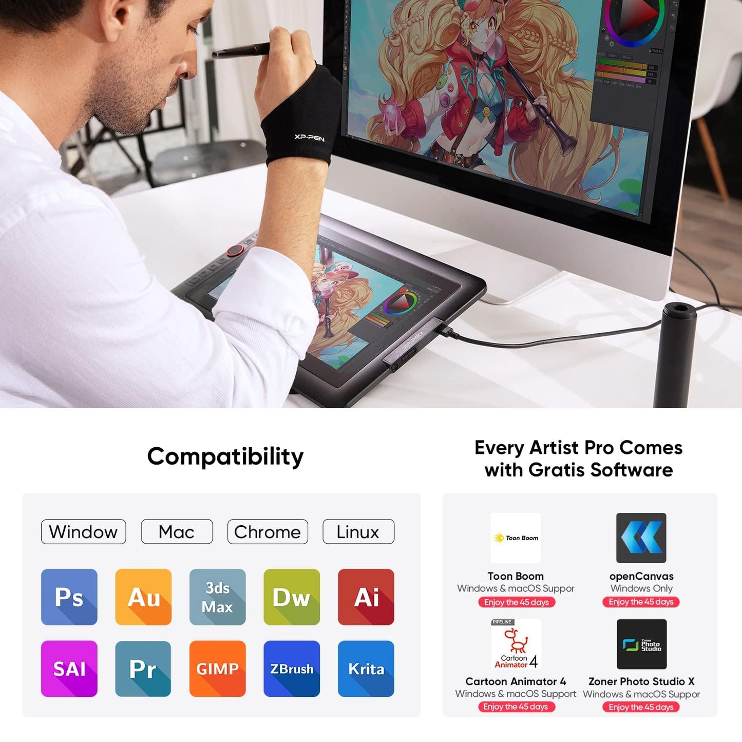 XPPen Artist13.3 Pro Full-Laminated Graphics Drawing Monitor