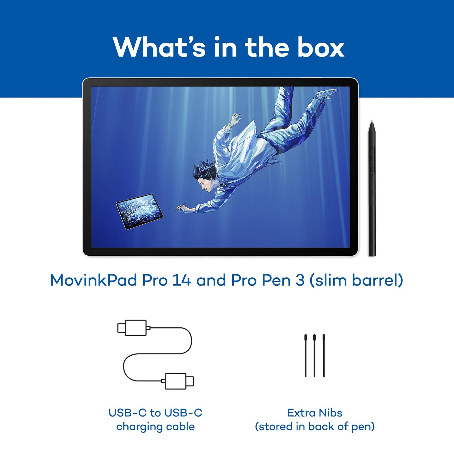 Wacom MovinkPad Pro 14 Standalone OLED Android Drawing Tablet